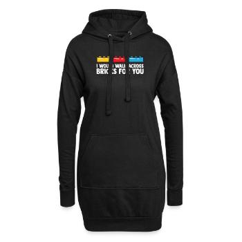 Klemmsteine Blöcke Bauen Bausteine Kita Geschenk - Hoodie-Kleid - Schwarz - Vorne