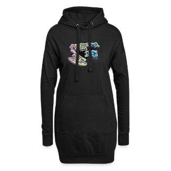Génial depuis 1991. Kayak, kayakiste. Graffiti - Sweat-shirt à capuche long Femme - noir - Devant