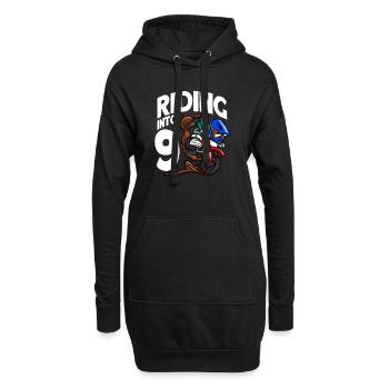Rouler dans 9 Anniversaire Pilote Motocross Anniversaire - Sweat-shirt à capuche long Femme - noir - Devant