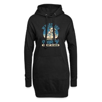 Wrestling macht mich glücklich Du nicht so sehr - Hoodie-Kleid - Schwarz - Vorne