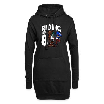 Rouler dans 8 Anniversaire Pilote Motocross Anniversaire - Sweat-shirt à capuche long Femme - noir - Devant