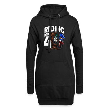 Équitation dans 4 anniversaire Rider Motocross Birthday - Sweat-shirt à capuche long Femme - noir - Devant