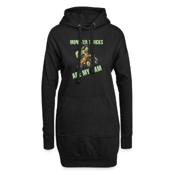 Monster Trucks Are My Jam Vintage Retro - Hoodie Dress - black - Front