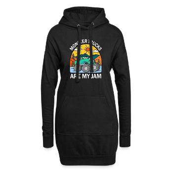 Monster Trucks Are My Jam Vintage Retro - Hoodie Dress - black - Front