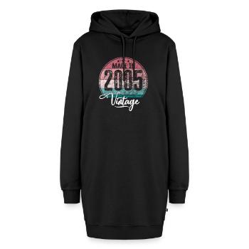 Vintage Made in 2005 Geburtsjahr 2005 Geburtstag - Hoodie-Kleid - Schwarz - Vorne