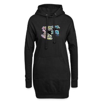 Génial depuis 1971. Kayak, kayakiste. Graffiti - Sweat-shirt à capuche long Femme - noir - Devant