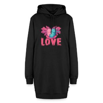 Axolotl Awesome Cute Kawaii Animal Fish Love - Sweat-shirt à capuche long Femme - noir - Devant