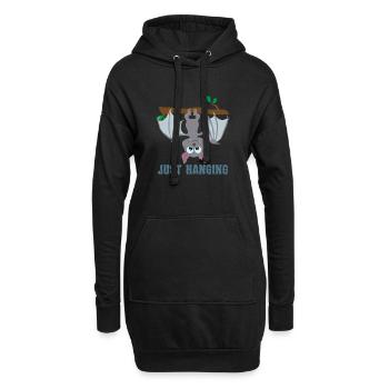 Halloween mignonne chauve-souris traîne animal - Sweat-shirt à capuche long Femme - noir - Devant
