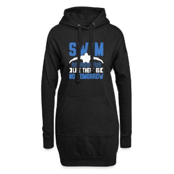 Nageur Nageur Nager comme s’il n’y avait pas de lendemain - Sweat-shirt à capuche long Femme - noir - Devant