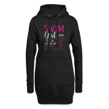 Drôle de natation Filles Nageuse Femme Natation - Sweat-shirt à capuche long Femme - noir - Devant