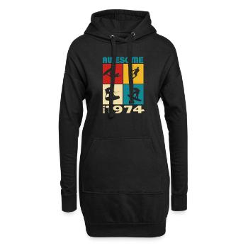Génial depuis 1974. Style de vie de wakeboard - Sweat-shirt à capuche long Femme - noir - Devant