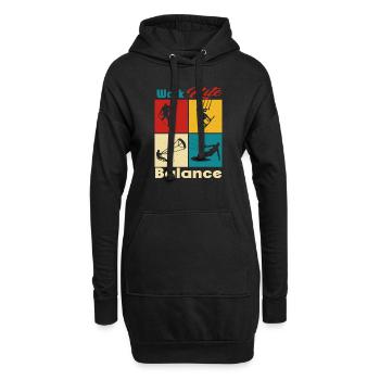 Work Kite Balance. Lifestyle Vintage Design, Work - Hoodie-Kleid - Schwarz - Vorne