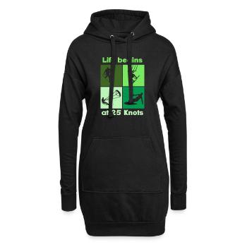 La vie commence à 25 nœuds, Lifestyle Vintage Design - Sweat-shirt à capuche long Femme - noir - Devant