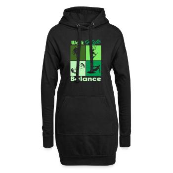Work Kite Balance. Lifestyle Vintage Design, Work - Hoodie-Kleid - Schwarz - Vorne