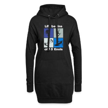 La vie commence à 15 nœuds, Lifestyle Vintage Design - Sweat-shirt à capuche long Femme - noir - Devant