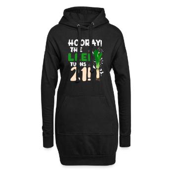 21ème jour BHooray Le poireau a 21 ans - Sweat-shirt à capuche long Femme - noir - Devant