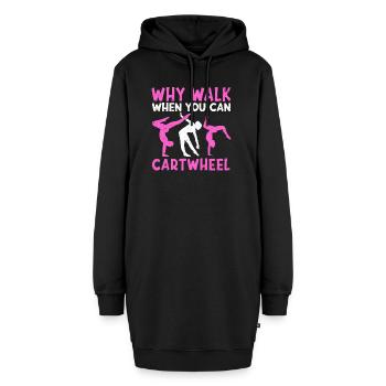 Akrobat Turner Gymnastik Turnen Tumbling - Hoodie-Kleid - Schwarz - Vorne