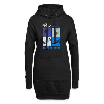 Envolez-vous avec moi. Style de vie Design vintage - Sweat-shirt à capuche long Femme - noir - Devant