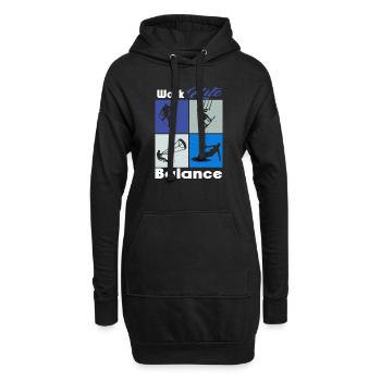 Work Kite Balance. Lifestyle Vintage Design, Work - Hoodie-Kleid - Schwarz - Vorne