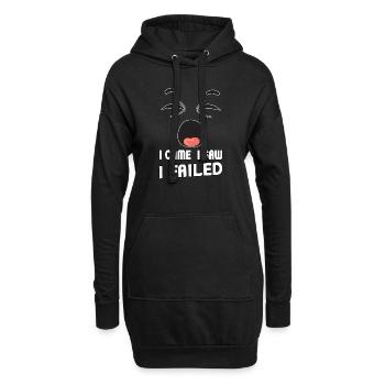 Je suis venu, j’ai vu, j’ai échoué. Je suis venu, j’ai vu et - Sweat-shirt à capuche long Femme - noir - Devant