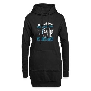 Skifahren Wintersport Skifahrer Die Berge rufen - Hoodie-Kleid - Schwarz - Vorne