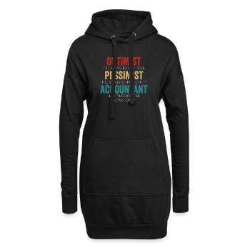 Optimiste Pessimiste Comptable Verre Drôle d’auditeur - Sweat-shirt à capuche long Femme - noir - Devant
