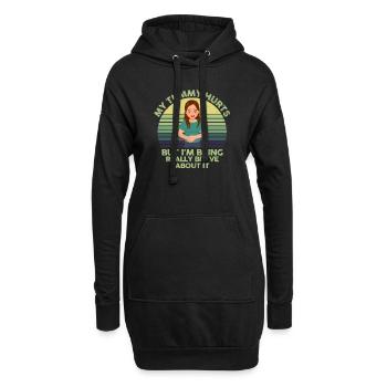 My Tummy Hurts But I'm Being Really Brave About It - Hoodie-Kleid - Schwarz - Vorne
