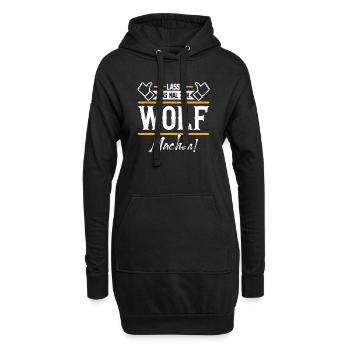 Wolf Geschenkidee Geschenk Geburtstag - Hoodie-Kleid - Schwarz - Vorne