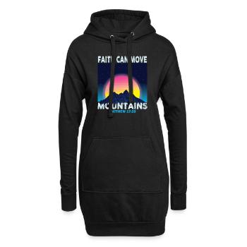 La foi chrétienne peut déplacer des montagnes Jésus-Christ - Sweat-shirt à capuche long Femme - noir - Devant