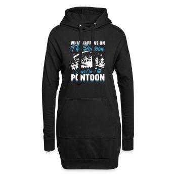 Pontonboot Kapitän Bootfahren See Pontoon - Hoodie-Kleid - Schwarz - Vorne