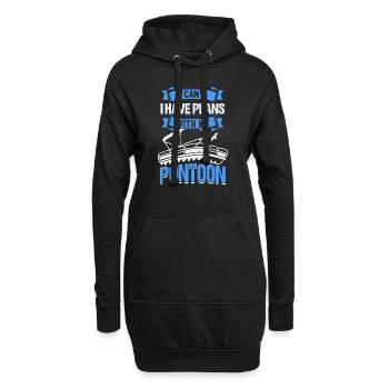 Pontonboot Kapitän Bootfahren See Pontoon - Hoodie-Kleid - Schwarz - Vorne