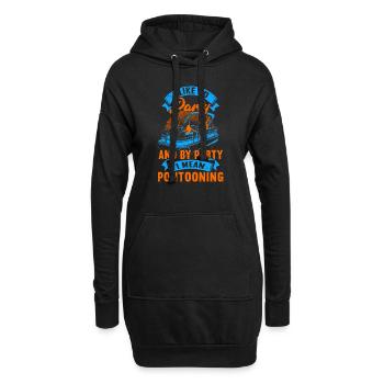 Pontonboot Kapitän Bootfahren See Pontoon - Hoodie-Kleid - Schwarz - Vorne