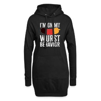 I Am On My Wurst Behavior - Hoodie-Kleid - Schwarz - Vorne