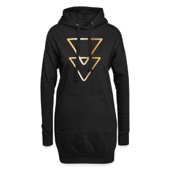 Rune Symbol Geschenk Ornament ethnisch Spirit Art - Hoodie-Kleid - Schwarz - Vorne