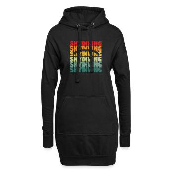 Fallschirmspringen Vintage Fallschirmspringer - Hoodie-Kleid - Schwarz - Vorne