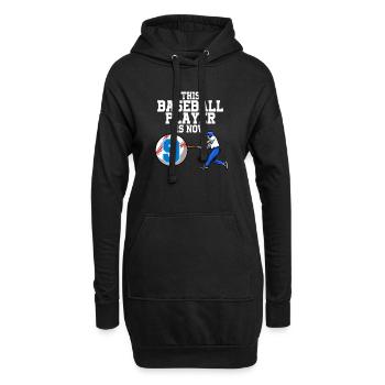 Joueur de baseball Ce joueur a 9 ans de baseball - Sweat-shirt à capuche long Femme - noir - Devant
