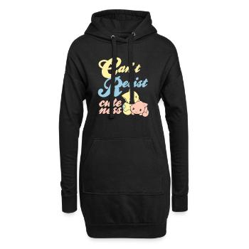 Je ne peux pas résister à la gentillesse mignon Retro Cat Kitten Lover - Sweat-shirt à capuche long Femme - noir - Devant