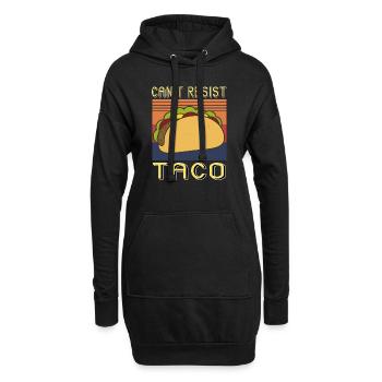 Can't Resist Taco Retro Taco Lover Designs - Hoodie-Kleid - Schwarz - Vorne