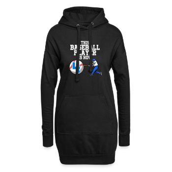 Joueur de baseball Ce joueur est 4 anniversaire de baseball - Sweat-shirt à capuche long Femme - noir - Devant
