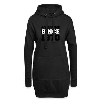 Génial depuis 1970 - Sweat-shirt à capuche long Femme - noir - Devant