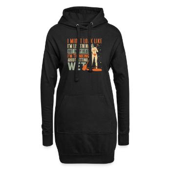 SUP Paddle Board Paddleboarding - Hoodie-Kleid - Schwarz - Vorne