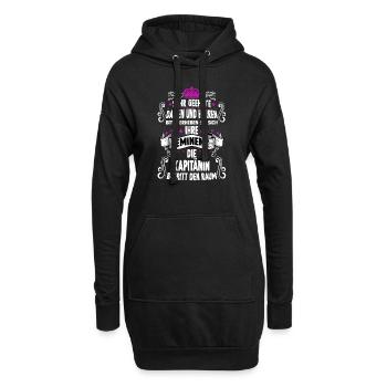 Kapitänin T witziges Spruch Motiv Kapitänin - Hoodie-Kleid - Schwarz - Vorne