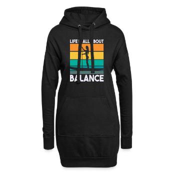 SUP Paddle Board Paddleboarding - Hoodie-Kleid - Schwarz - Vorne