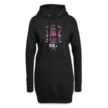 Les meilleures femmes font du golf Cadeau humour - Sweat-shirt à capuche long Femme - noir - Devant