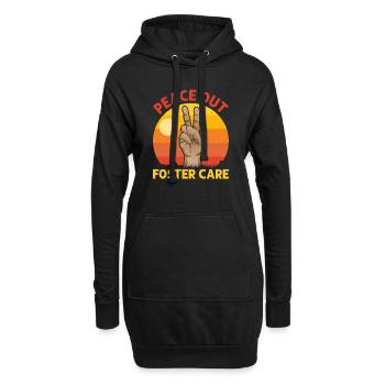 Peace Out Foster Care Keine Auswahl-ideen-spiele - Hoodie-Kleid - Schwarz - Vorne
