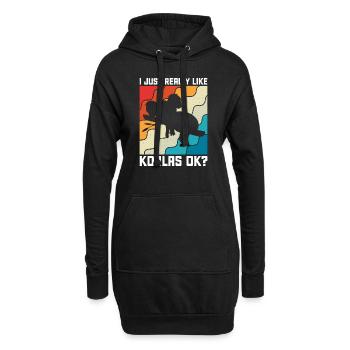 Ich mag einfach Koalas ok Koala Geschenk - Hoodie-Kleid - Schwarz - Vorne
