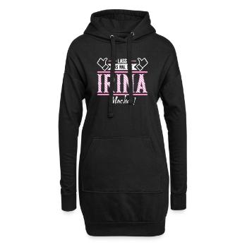 Irina Geschenkidee Geschenk Geburtstag - Hoodie-Kleid - Schwarz - Vorne