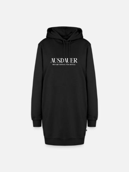 Ausdauer Glück Motivation - Hoodie-Kleid - Schwarz