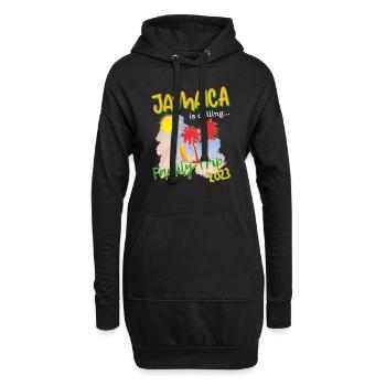 Jamaica is Calling Family Trip 2023 Caribbean - Hoodie-Kleid - Schwarz - Vorne