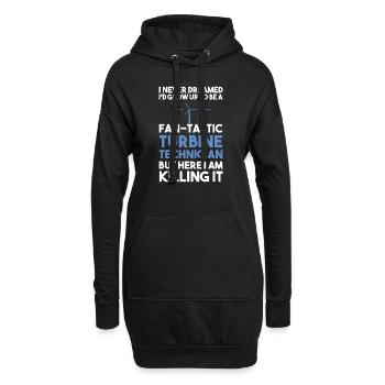 Windturbinentechniker Windpark Windkraft - Hoodie-Kleid - Schwarz - Vorne